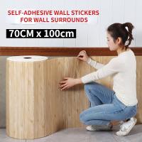 3D Wood Grain Roll Self-adhesive Brick Type Wall Stickers for Living Room Bedroom Kitchen XPE Foam Wallpaper DIY Home Decoration Wall Stickers  Decals