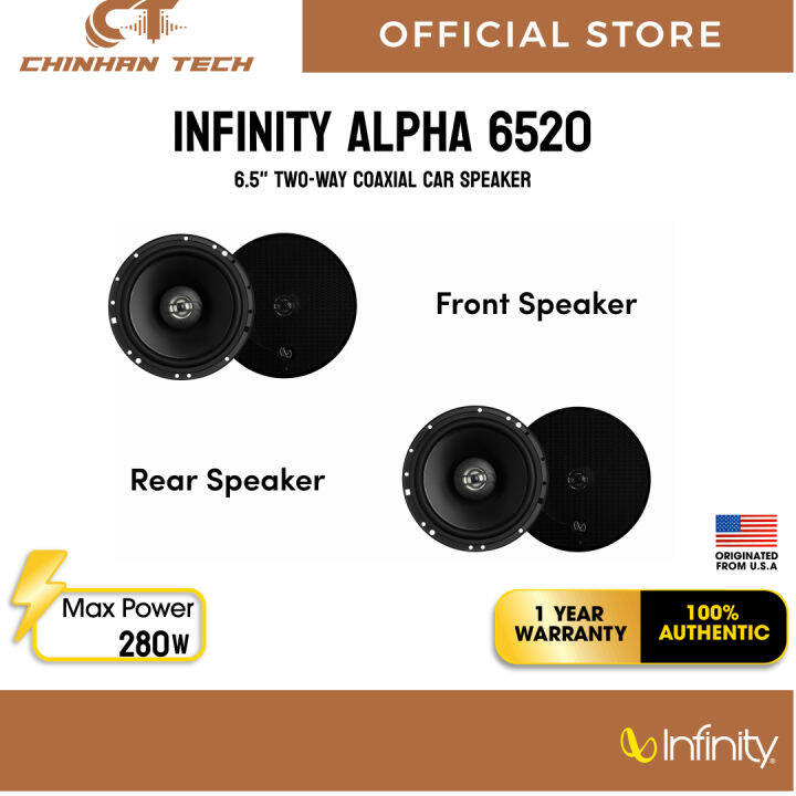 Infinity Alpha 6520 6.5" Two-Way Coaxial Car Speaker Peak Power 280W ...