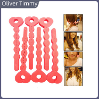 [Oliver Timmy] เครื่องม้วนผมนุ่ม6ชิ้นฟองน้ำทำผมมหัศจรรย์แถบลูกกลิ้งอุปกรณ์ม้วนผมให้ความร้อน