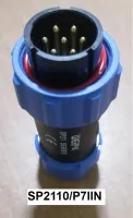 "WEIPU" SP21 Connector รุ่น SP2110/P7IIN 7Pin ระดับกันฝุ่นกันน้ำ IP68 ตัวผู้ แบบกลางทาง