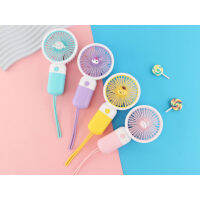 มาใหม่!!พัดลมมือถือ ลายการ์ตูน อันเล็กพกพาสงบ ชาร์จ USB สีสวยน่ารัก portable fan