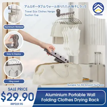 Portable Drying Rack for Laundry, Powerful Suction Wall Mounted