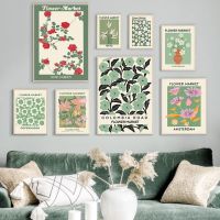 Nordic ดอกไม้ตลาด Rose บทคัดย่อภาพวาดผ้าใบ Tokyo London City โปสเตอร์ Wall Art พิมพ์สำหรับห้องนั่งเล่น Home Decor