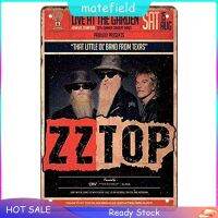 ZZTOP ป้ายดีบุกแผ่นโลหะย้อนยุคสำหรับตกแต่งผนังผับบาร์คาเฟ่คลับแบบโบราณ