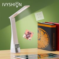 USB Led Desk Lamp With Bluetooth Alarm Clock Temperature Stepless Dimming ight Light Touch Foldable Table Lamp Reading Light