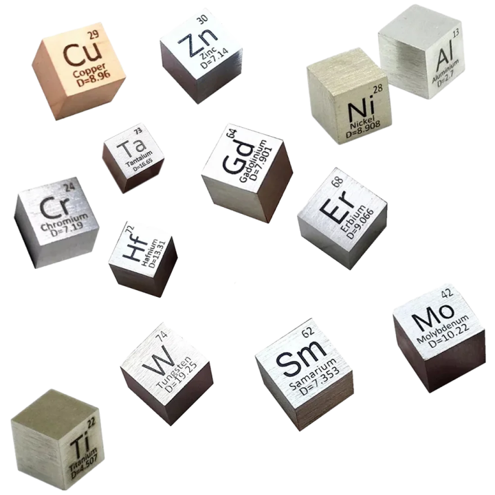 【Limited Time Only】 1cm Element Cube Tungsten Copper Titanium Nickel