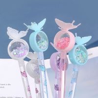 4Pcs/Set Butterfly Gel Pens Sequins Canetas Gel Cute Stationery Gel Pen Kawaii Pens Boligrafos Student Stylo Stationary Supplies