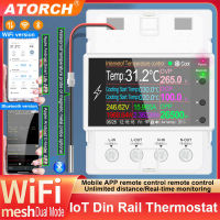 Atoch AT4PTW WiFi Tuya Din Rail Thermostat Incubator Temperature Controller Timer Switch AC220V 100A สำหรับความร้อน Cooling