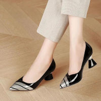 Cresfimix women cute plus size heart printed transparent slip on square heel party pumps casual heel shoes zapatos dama a6139