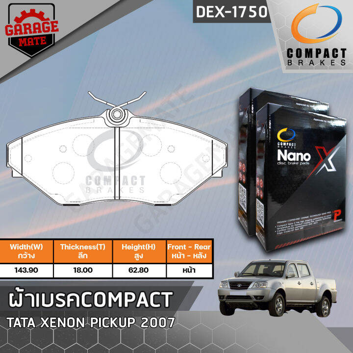 compact-ผ้าเบรคหน้า-tata-xenon-pickup-2007-จับมือดำ-รหัส-1750