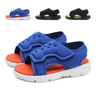 2023 Summer Beach Water Children Sandals Fashion Shoes Lightweight Non-slip Soft Bottom Shading Leather Baby Walking Shoes 22-33