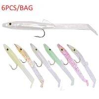 【cw】 6pcs/set Soft Sea Eel Lures 80mm/23g False Fishing Bait Paddle Tail Artificial