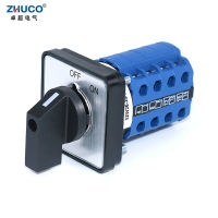 ZHUCO SZW26LW26-20ปิด4เฟส16เทอร์มินัล20A 660V ลูกบิดหมุน Cam Universal Switch 64X64มม. 48X48มม. แผง Mount