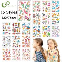 10Pcs Childrens Cartoon Tattoo Stickers Dinosaur Unicorn Mermaid Eco-friendly Waterproof Reward Gifts Decorative Toys XPY