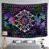 Psychedelic Sun Tarot Card Tapestry Wall Hanging Abstract Witchcraft Mandala Illustration Home Dorm Decor Background Cloth