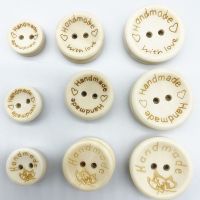 15mm/20mm/25mm Natural Color Wooden Buttons Handmade Letter Love Scrapbooking for Wedding Decor Sewing Accessories Haberdashery