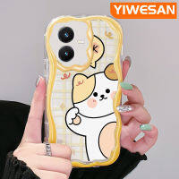 YIWESAN เคสสำหรับ VIVO Y22 Y22s ลายการ์ตูนน่ารักโชคดีลายลูกสุนัขลายสก๊อตวัสดุอัพเกรดกันกระแทกแบบใสเนื้อครีมนิ่มเคสมือถือฝาครอบป้องกันโปร่งใสลายกล้องถ่ายรูป