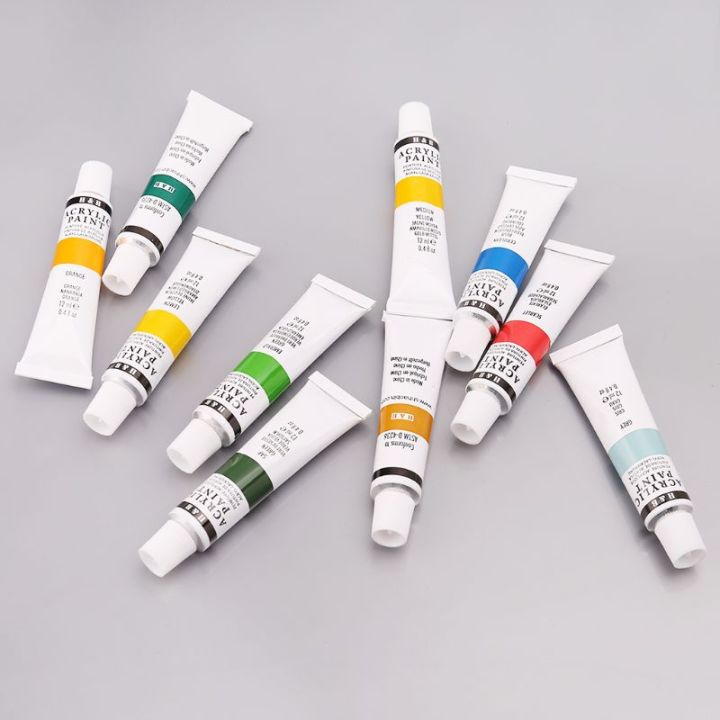 สีอะคริลิค24สีชุด12ml-หลอดวาดภาพวาดเม็ดสีมือวาด-wa