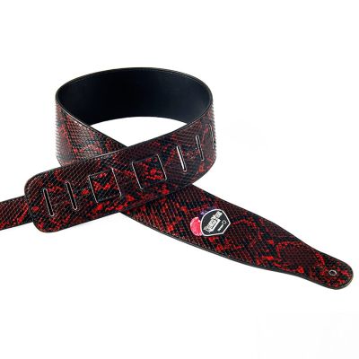 ‘【；】 Snake Pattern High Quality Soft Leather Guitar Strap Free Guitar Picks Acoustic Electric Bass Strap Guitar Accessories