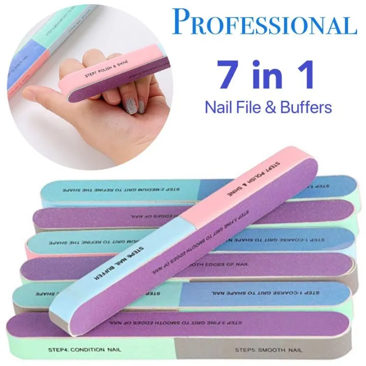 7 Sided Professional Nail File and Nail Buffer Polishing File Nail Lazada PH