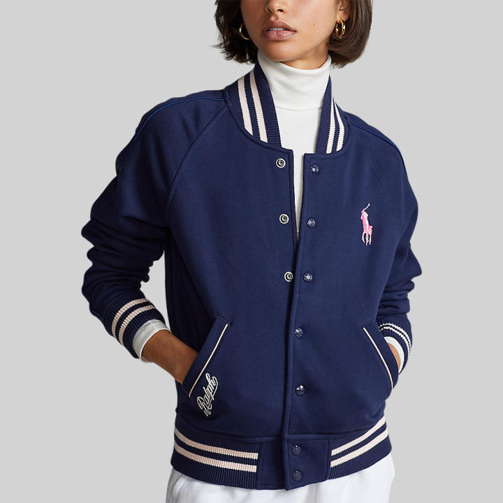 polo-ralph-lauren-jacket-pink-pony-fleece-baseball-jacket-เสื้อแจ็คเก็ต-รุ่น-wmpootwn6020147-สี-410-navy-410