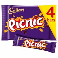 สินค้ามีจำกัด (x1) Cadbury Picnic Chocolate Bar 4 Pack 128g แคทเบอร์รี่ ปิคนิคช็อกโกแลต 4 บาร์ 128กรัม