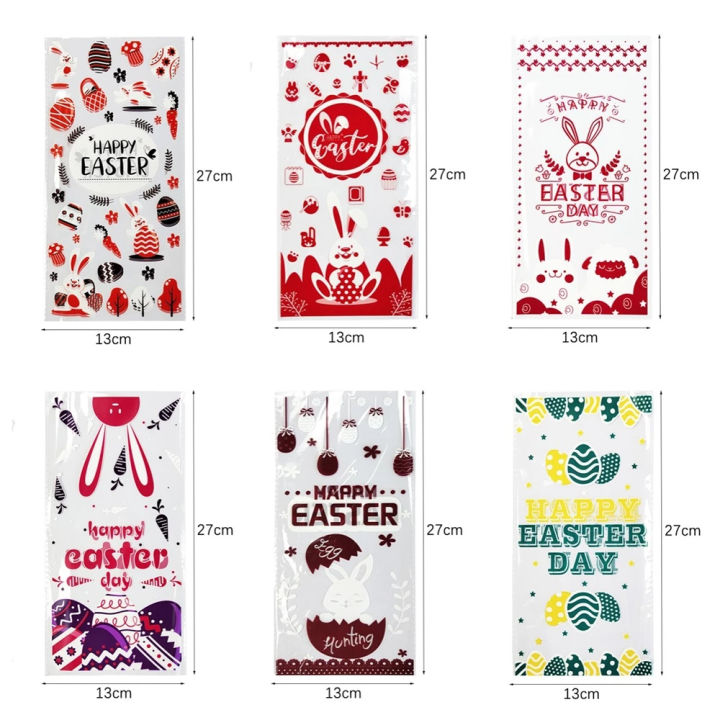 50ชิ้นพลาสติกตกแต่งอาหารเด็ก-happy-pouch-เด็กอีสเตอร์-cookiebags-ลูกอม