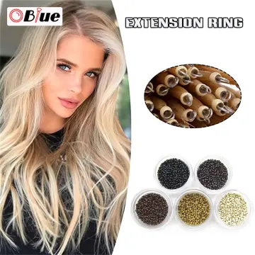 200pcs Black Hair Extensions Tools Kit Micro Rings Links Beads, 5mm Silicone  Lined Beads for Human Hair Extensions Tool-Multi-colored,Hair Extension  Link Ring Beads