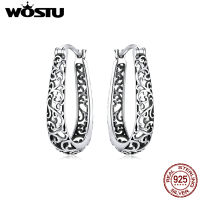 WOSTU Silver Vintage Vineจริง925เงินสเตอร์ลิงต่างหูแบบห่วงสำหรับผู้หญิงPartyเครื่องประดับอย่างดี2020ออกแบบZBBSE466