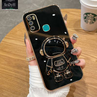 AnDyH 2022 New Design For Infinix Hot 9 Play X680 X680B X680C Case Luxury 3D Stereo Stand Bracket Astronaut Fashion Cute Soft Case