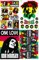 sticker decal 4 x Bob Marley Promotion Reggea Music Rasta Sponsor  Tuning UV and Waterproof 27x18 cmสติกเกอร์ เคลือบกันน้ำ UV ไดคัท ติดรถยนต์ มอเตอร์ไซด์