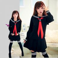 JK Japanese School sailor uniform fashion school class navy sailor school uniforms for Cosplay girls suit 3 ชิ้น / ชุด