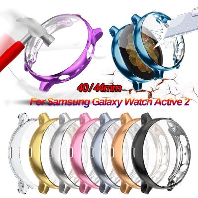 ☼■✈ 1 Pc Ultra cienka galwanizacja TPU ochronna obudowa zegarka pełna osłona ekranu do Samsung Galaxy Watch Active 2 40 44 MM
