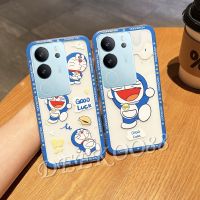 เคสสมาร์ทโฟนสำหรับ VIVOV29 VIVO V29 5G 2023ใหม่การ์ตูนน่ารักน่ารักสีน้ำเงินโดราเอมอนเคสมือถือเคสนิ่ม TPU รักเคสฝาหลังคู่