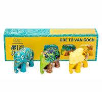 Elephant Parade Multipack รูปปั้นช้าง Ode to Van Gogh 3x7cm (7cm) รูปปั้นช้างทำมือขนาดเล็กหลากสีสัน จากเชียงใหม่ ของขวัญวันเกิด ของที่ระลึกไทย