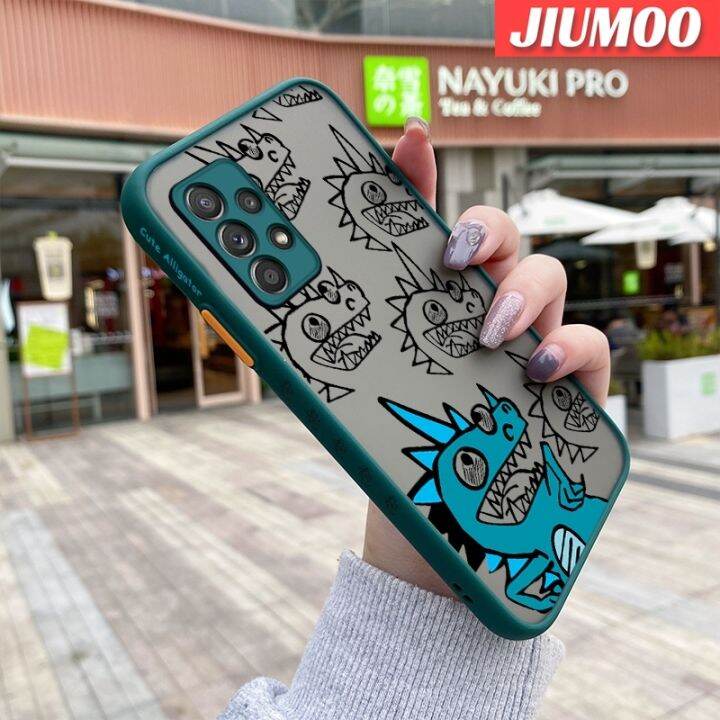 jiumoo-เคสโทรศัพท์ปลอกสำหรับ-samsung-galaxy-a52s-5g-a52-4g-a52-5g-บางเฉียบลายมอนสเตอร์ฝ้าเคสโทรศัพท์เนื้อแข็งขอบสี่เหลี่ยมซิลิโคนอ่อนการ์ตูนกันกระแทกคลุมทั้งหมดเคสป้องกันเลนส์กล้อง