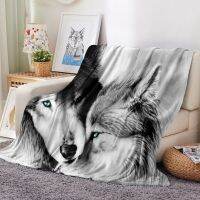 【CW】℡▣❅  Hot Wolf Print Throw Blanket Scenery Beds Textiles Luxury Adult Kids Warm