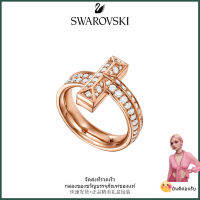 ?Swarovski?แหวนเพชรโรสโกลด์สองแถว,S925 แหวนแฟชั่นสตรีเงินสเตอร์ลิง,ของขวัญวันเกิดวันวาเลนไทน์