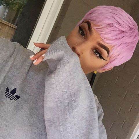 Beisdwig Synthetic Short Pixie Cut Wigs For Black/White Women Natural Pink  Hair Wig Short Pixie Cut Hairstyles For Women 