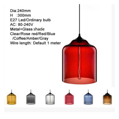 Nordic modern colorful glass bowl pendant lights E27 loft hanging lamps for kitchen living room bedroom restaurant ho hall