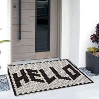 Lattice HELLO Door Mat Pvc Silk Loop Entrance Rugs Easy to Clean Doormats Hallway Arbitrary Cropping Decorative Home Carpet