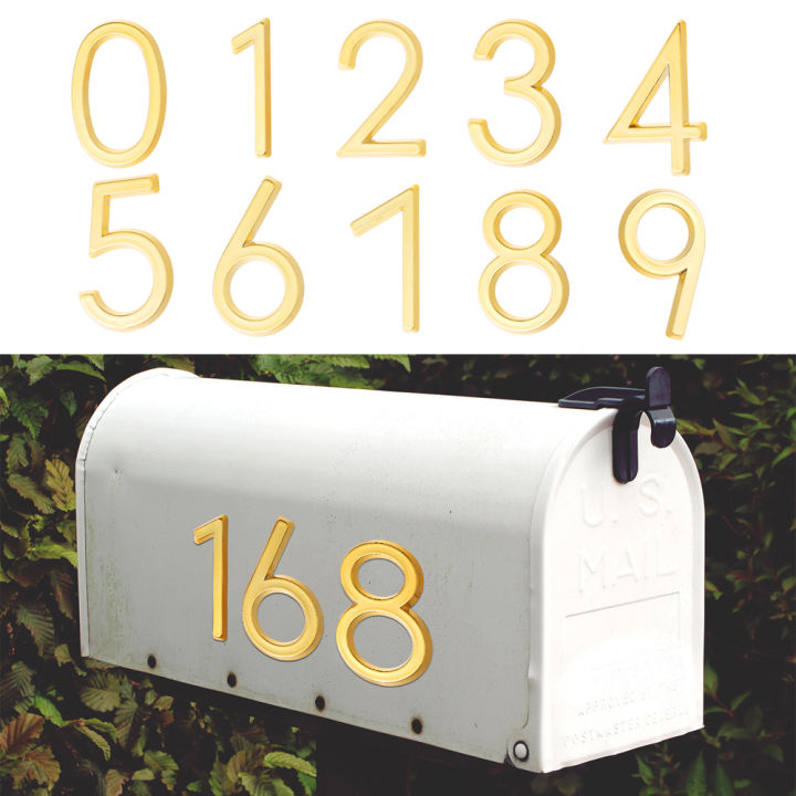สติกเกอร์-sedition78am6-0ถึง9สีทองติดเองที่บ้านถนนที่อยู่ของ3d-สติกเกอร์ตัวเลขที่ประตูป้ายตัวเลขกล่องจดหมาย