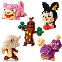 LNO Pokemon Micro Building Blocks Assembly Slowpoke Emolga Marowak Weezing Sudowoodo DIY Mini Brick Figures Toys For Kids