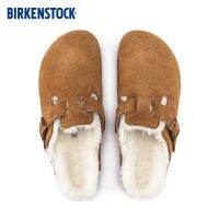 Birkenstock รองเท้าแตะ ผ้าวูล กึ่งลาก ผ้ากํามะหยี่ขนนิ่ม สําหรับผู้ชาย และผู้หญิง 〖QYUE〗