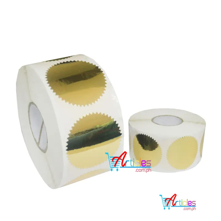 Shiny Gold Foil Notarial Seal with Adhesive 2 inches in Diameter 1000