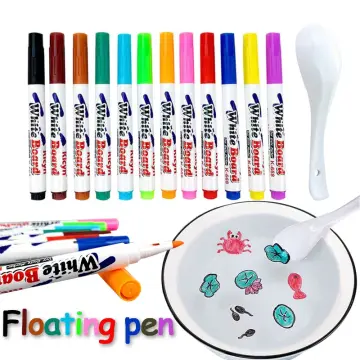 12pcs Pen With a spoon Children's Magical Water Painting Pen Floating Doodle  Pen Colorful Mark Pen Whiteboard Markers Water Drawing Early Education Toys