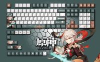 1set Game Anime Characters Kaedehara Kazuha Theme Personality Keycap PBT Sublimation Cherry Profile Mechanical Keyboard Keycap