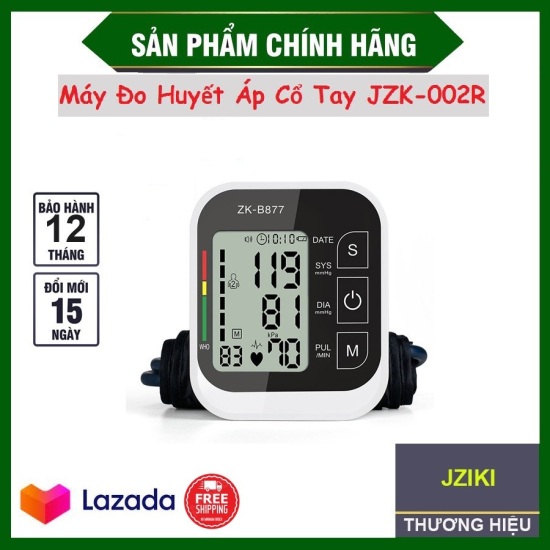 Máy đo huyết áp cổ tay - máy đo huyết áp điện tử jzk-002r - máy đo nhịp ti - ảnh sản phẩm 1