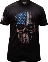 American Skull Reaper Flag Mens T-Shirt