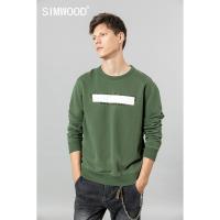 SIMWOOD 2022 Spring new hoodies men letter print o-neck sweatshirts jogger plus size track suits 100 cotton hoodie SI980558